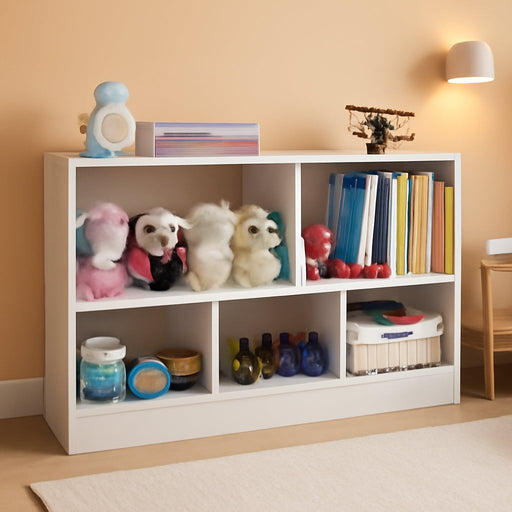 Toy Organizers and Storage, 5-Section Kids Bookshelf for Organizing Books Toys, School Classroom Wooden Storage Cabinet for Children'S Room, Playroom, Nursery