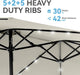 15 Ft Large Outdoor Patio Umbrella with Solar Led Lights & Base