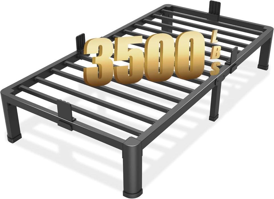 10 Inch Twin Metal Bed Frame with Rounded Corner,Mattress Retainer