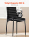 Modern Dining Room Accent Chairs Set of 4, Upholstered Leather Side Chair for Living Room, Space-Saving Kitchen Chair with Thick Cushions and Metal Legs, Black