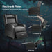 Recliner Chair Gaming PU Leather Single Living Room Sofabluetooth with Speakers Footrest, Black