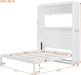 Queen Murphy Cabinet Bed Integrated Shelving White