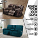 Ultimate Decor Reclining Love Seat with Middle Console Slipcover, 8-Piece Velvet Stretch Loveseat Reclining Sofa Covers, 2 Seat Love Seat Recliner Cover, Thick, Soft, Washable, (Deep Teal)