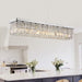 Rectangular Crystal Chandelier 47 Inch Pendant Chrome