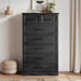 Black 7 Drawer Dresser for Bedroom, 52" Tall Chest of Drawers