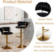 Velvet Bar Stools Set of 3, Counter Height Barstools with Low Back, Gold Swivel Bar Stool for Kitchen Island, Pub (Black)