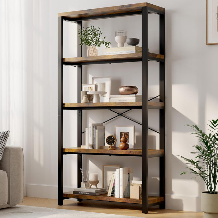 5-Tier Adjustable Heavy Duty Bookshelf