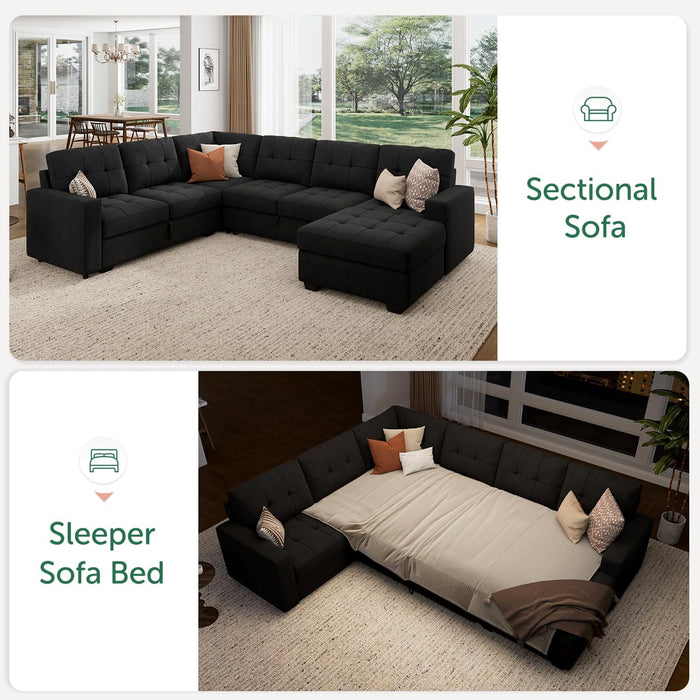  Oversized Sectional Sleeper Sofa with Storage