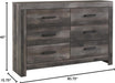 Signature Design by Ashley Wynnlow Wide 6 Drawer Bedroom Dresser, Gray