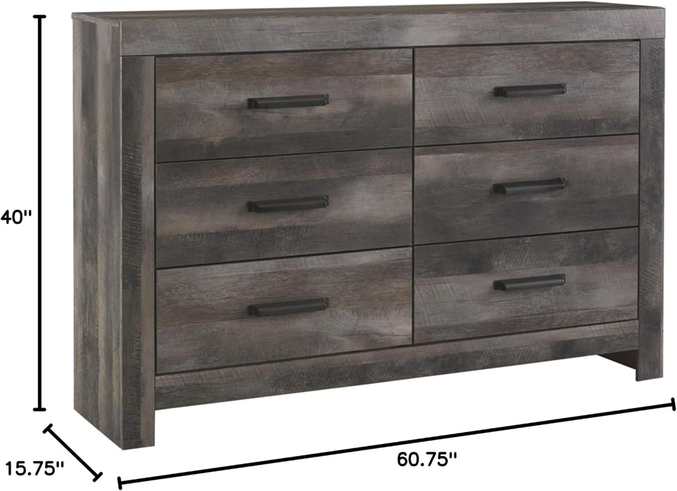 Signature Design by Ashley Wynnlow Wide 6 Drawer Bedroom Dresser, Gray