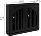Black Sideboard Buffet Storage Cabinet,Narrow Small Entryway Cabinet