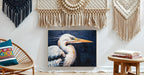 Heron Hand Painted Textured Framed Canvas Wall Art