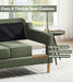 Darkgreen Linen Upholstered Mid Century Modern Sofa
