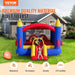 Inflatable Bounce House, Outdoor Playhouse Trampoline, Jumping Bouncer with Blower, Slide, and Storage Bag, Family