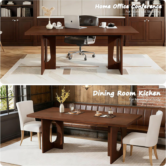 Walnut 71Inch Dining Table Seats SixToEight Contemporary