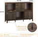 6 Cube Storage Organizer Book Shelf, Horizontal Bookshelf with 3 Doors, 3 Tier Wooden Bookcase for Living Room, Home Office (Dark Walnut)