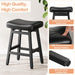 24 Inche Bonded Leather Counter Height Bar Stools Set of 2 Curved | Barstools with Curved Bonded Leather Seats & Heavy Duty Metal Legs for Kitchen Counter, Easy Assembly, All Black