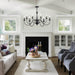 Black Farmhouse Eight Light Chandelier Dining Room