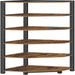 Corner Shelf Stand, Corner Bookshelf, Storage Standing Shelf Unit with Metal Frame, Plant Stand, Corner Bookcase for Living Room, Home Office, Bedroom, 6-Tier Rustic Brown CS06001B
