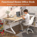 47'' Computer Desk Home Office Desk, Modern Computer Desk W/U Shaped Metal Frame, Storage Shelves, PC Table Study Writing Desk Workstation for Home Office (55Inch/Light Walnut Color)