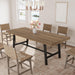 63-83" Extendable Dining Table, Industrial Rectangular Dining Room Table for 6-8 People, Expandable Kitchen Table with Heavy Duty Metal Frame for Dining Room, Kitchen & Parties, Rustic Pear