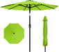 10 FT Outdoor Patio Umbrella, Patio Table Umbrella with Push Button Tilt and Crank, Outdoor Patio Umbrellas with 8 Fiberglass Ribs, Patio Umbrellas for Market, Garden, Pool (Apple Green)