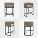 Counter Height Bar Stools Set of 2, 24 Inch Seat Height Barstools for Dining Room, Fabric Upholstered Bar Chair for Kitchen Island, Linen Counter Stools with Metal Legs, Sand