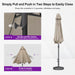 Market Table Umbrella 11.5 FT Business Semi Auto Lift, Beige