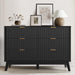 GRAINELL 49.6'' Modern Wooden Dresser with 6 Drawers for Bedroom, (Black)