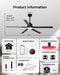Smart Outdoor Ceiling Fan With Silent Brushless Motor