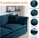 Luxury 3 Piece Sofa Set, 2 Pieces of Single Sofa and 1 Piece of 3 Seater Sofa, Modern Chenille Comfy Cloud Couches Set with 7 Pillows for Living Room Office, Blue