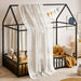 Twin Floor Platform Bedframe With Overhead Guardrails