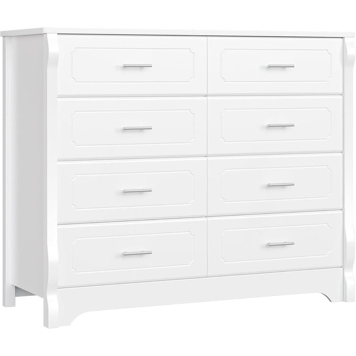 White Dresser with 8 Deep Drawers