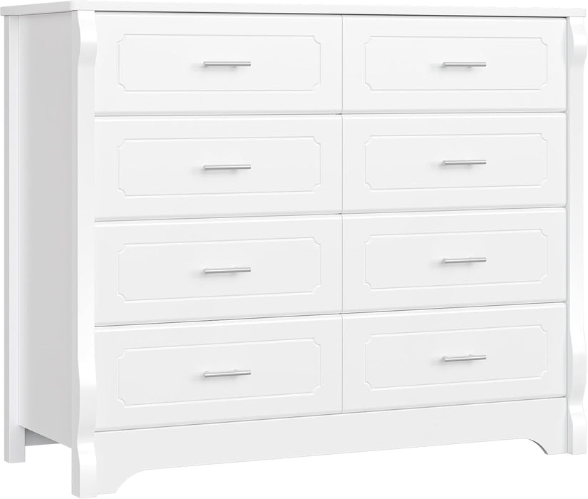 White Dresser with 8 Deep Drawers