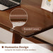 Solid Wood Writing Table - 72"W Minimalist Long Computer Desk, Walnut