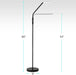 O’Bright Moon - Dimmable LED Floor Lamp, Adjustable Color Temperature for Bedside Reading, Work Light, Art/Crafting Light, Sewing, 360° Flexible Gooseneck, Rotatable Lighting, Black