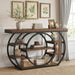 47” Console Table, Industrial 5-Tier Entryway Table with Metal Frame, Narrow Console Sofa Table for Living Room, Hallway, Rustic Brown