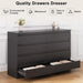 Black 8 Drawer Dresser for Bedroom (15.3" D X 55.2" W X 32.3" H)