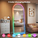 Arch Full Length Mirror 55.5 X 15.7 in with Stand — Arch LED RGB Full Body Mirror, 7 Lighting Modes, Dimmable Touch Controls, Adjustable Tilt, White Frame for Bedroom Dressing Room