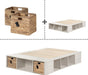 Avilla Full Storage Bed with Baskets, Double, Winter Oak and Rattan