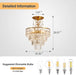 Crystal Gold Five Light Chandelier Ceiling Fixture