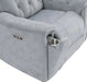 Wll Hugger Power Double Reclining Sof, Microfiber Home Theter Seting, Chrging Ports/Hidden Cup Holders/djustble Hedrest/Dimond Tufting, Power Recliner Couch for Living Room, Gry