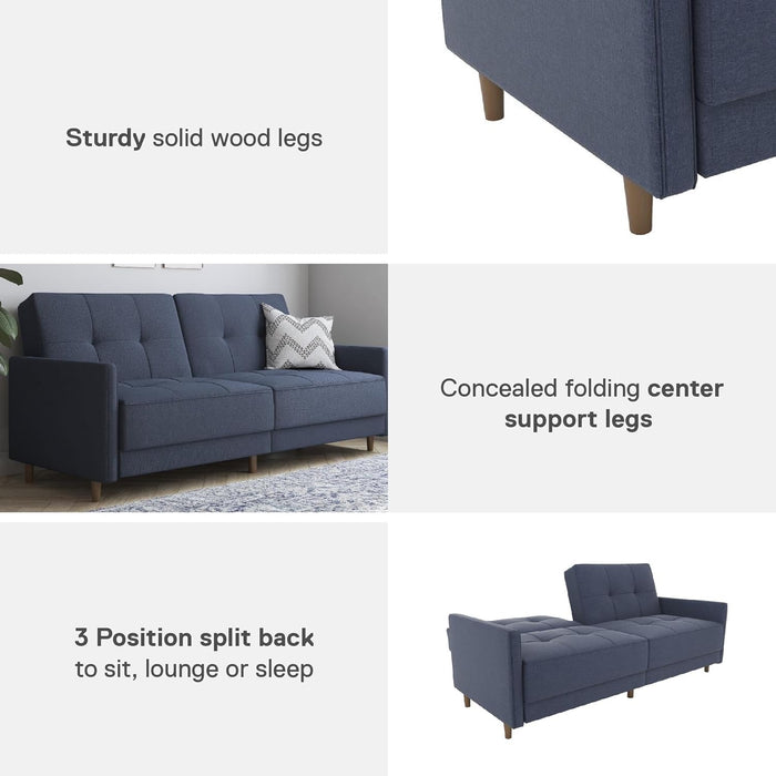 Modern Navy Futon Sofa Bed