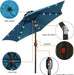 7.5 Ft Solar Umbrella, 18 LED Lighted Patio Umbrella, Table Market Umbrella