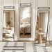 57"X21" Rectangle Full Length Mirror, Black Aluminum Frame Floor Mirror with Stand, HD Shatterproof Glass & Rust-Proof Body Mirror for Bedroom, Living Room, Bathroom, Entryway