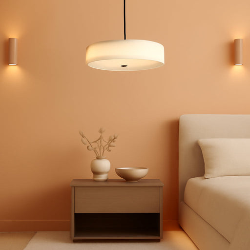 3-Light Drum Chandeliers, 20" Pendant Light Fixture with 2-Layer Fabric Shade E26 Bases, Adjustable Swivel Joint Hanging Light Fixture for Bedroom Living Room Kitchen Hallway, Matte Black