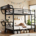 Black TwinOverTwin HeavyDuty Bunk Bed WithIntegratedDesk