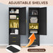 Tall Black Metal Storage Cabinet IndustrialGrade 67Inch