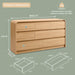 Modern 8 Drawers Dresser for Bedroom, 55" Wide Dresser, Natural Oak