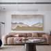 Hand Painted Beach Waves Textured Wall Art - White and Brown Oil Painting 24X48 Inch Rectangle Large Moden Artwork for Living Room Horizontal Wall Decor